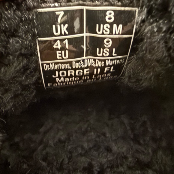 Dr. Martens Docs Jorge II Ambassador Black Faux Fur Lined Slingback Mules US 9 - Picture 12 of 12